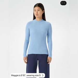 NWT Arc'teryx wool CONIC WOOL MIDLAYER WOMEN'S color waterfront medium